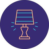 Lamp Line Two Color Circle Icon vector