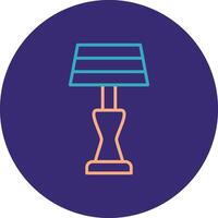 Lamp Line Two Color Circle Icon vector