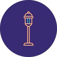 Street Light Line Two Color Circle Icon vector