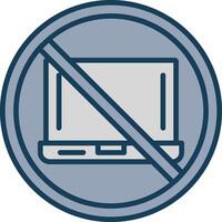 Prohibited Sign Line Filled Grey Icon vector