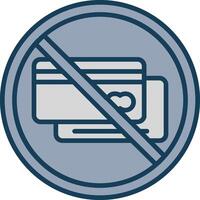 Prohibited Sign Line Filled Grey Icon vector