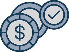 Dollar Line Filled Grey Icon vector