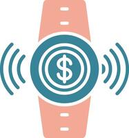 Contactless Glyph Two Color Icon vector