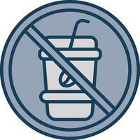 Prohibited Sign Line Filled Grey Icon vector