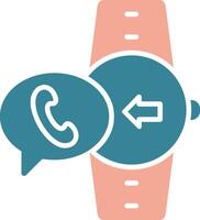 Incoming Call Glyph Two Color Icon vector