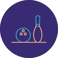 Bowling Line Two Color Circle Icon vector