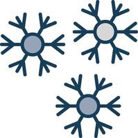 Snowflakes Line Filled Grey Icon vector