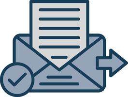 Send Mail Line Filled Grey Icon vector