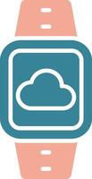 Cloud Connection Glyph Two Color Icon vector