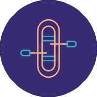 Rafting Line Two Color Circle Icon vector