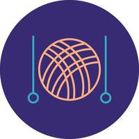 Knitting Line Two Color Circle Icon vector