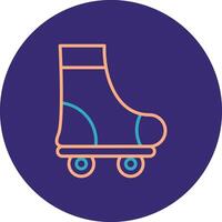 Roller Skate Line Two Color Circle Icon vector