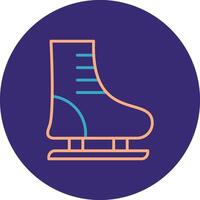 Ice Skating Line Two Color Circle Icon vector