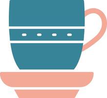 Tea Cup Glyph Two Color Icon vector