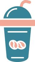 Coffee Shake Glyph Two Color Icon vector