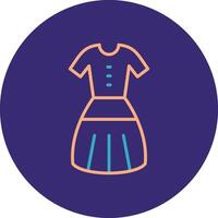 Dress Line Two Color Circle Icon vector