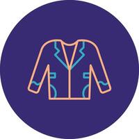 Coat Line Two Color Circle Icon vector