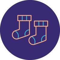 Socks Line Two Color Circle Icon vector