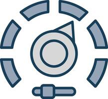 Gauge Line Filled Grey Icon vector