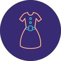 Dress Line Two Color Circle Icon vector