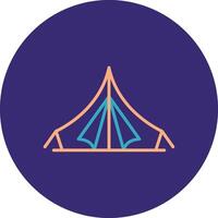 Tent Line Two Color Circle Icon vector