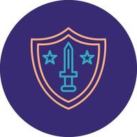 Shield Line Two Color Circle Icon vector