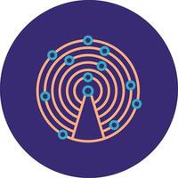 Sonar Line Two Color Circle Icon vector