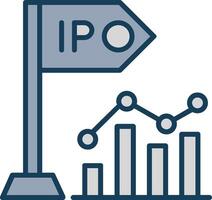 Initial Public Offering Line Filled Grey Icon vector
