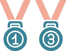 Medals Glyph Two Color Icon vector