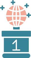World Glyph Two Color Icon vector