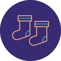 Socks Line Two Color Circle Icon vector