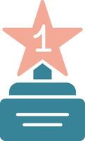 Star Glyph Two Color Icon vector