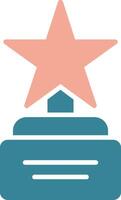 Star Glyph Two Color Icon vector