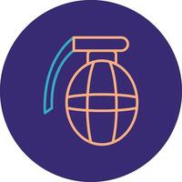 Grenade Line Two Color Circle Icon vector