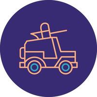 Jeep Line Two Color Circle Icon vector