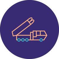 Truck Line Two Color Circle Icon vector