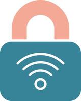 Padlock Glyph Two Color Icon vector