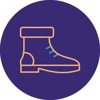 Boot Line Two Color Circle Icon vector