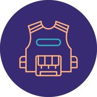Vest Line Two Color Circle Icon vector