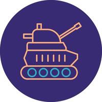 Tank Line Two Color Circle Icon vector