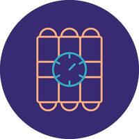 C4 Line Two Color Circle Icon vector