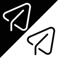 Telegram icon, Outline style, isolated on Black and White Background. vector