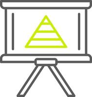 Pyramid Chart Line Two Color Icon vector