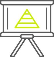 Pyramid Chart Line Two Color Icon vector