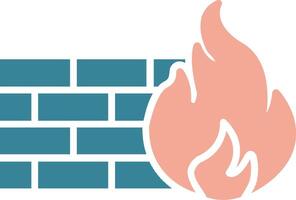 Firewall Glyph Two Color Icon vector