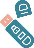 Usb Glyph Two Color Icon vector