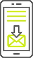 icono de dos colores de la línea de correo vector