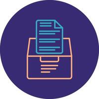 Document File Line Two Color Circle Icon vector