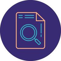 Document Line Two Color Circle Icon vector