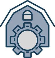 Farm Line Filled Grey Icon vector